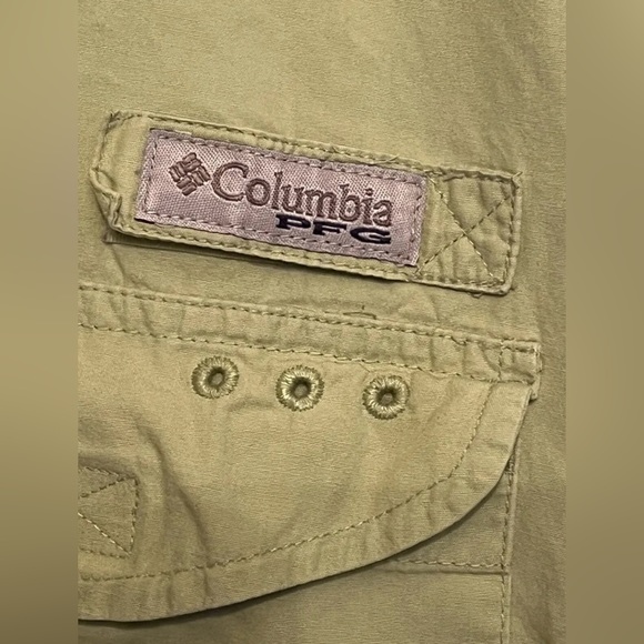 Columbia PFG Mens XL Green Short Sleeve Lightweight Outdoor Shirt - Picture 3 of 4